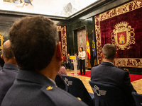 At the Air and Space Force Headquarters in Madrid, Spain, on October 10, 2024, the Minister of Defence of Spain, Margarita Robles, awards th...