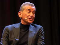 Michel Friedman, a German author, is seen on the stage during the lit.cologne 2024 special edition, the international literature festival in...