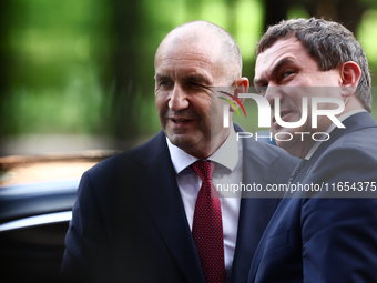 President Of Bulgaria Rumen Radev and Jagiellonian University Rector Piotr Jedynak attend the opening of the exhibition at Jagiellonian Libr...