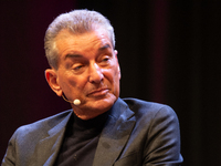 Michel Friedman, a German author, is seen on the stage during the lit.cologne 2024 special edition, the international literature festival in...