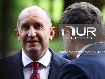 President Of Bulgaria Rumen Radev and Jagiellonian University Rector Piotr Jedynak attend the opening of the exhibition at Jagiellonian Libr...