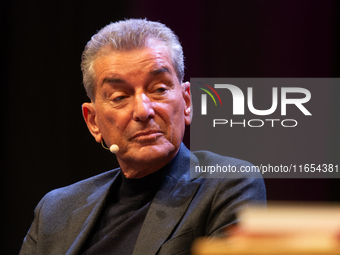 Michel Friedman, a German author, is seen on the stage during the lit.cologne 2024 special edition, the international literature festival in...