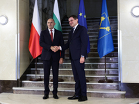 President Of Bulgaria Rumen Radev and Jagiellonian University Rector Piotr Jedynak attend the opening of the exhibition at Jagiellonian Libr...