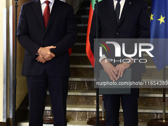 President Of Bulgaria Rumen Radev and Jagiellonian University Rector Piotr Jedynak attend the opening of the exhibition at Jagiellonian Libr...