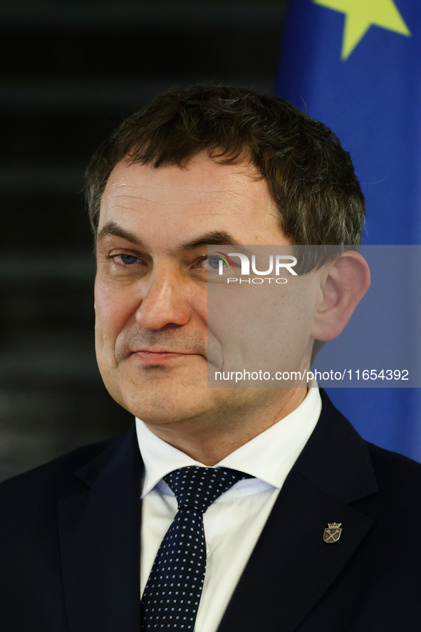 Jagiellonian University Rector Piotr Jedynak attends the opening of the exhibition at Jagiellonian Library in Krakow, Poland on October 10,...