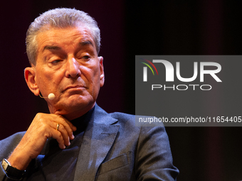 Michel Friedman, a German author, is seen on the stage during the lit.cologne 2024 special edition, the international literature festival in...