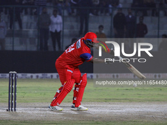 Dwayne Smith of India Capitals plays a shot during the Legends League Cricket T20 match between Manipal Tigers and India Capitals at the Bak...