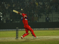 Ben Dunk of India Capitals plays a shot during the Legends League Cricket T20 match between Manipal Tigers and India Capitals at the Bakshi...