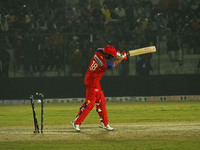 Bharat Chipli of India Capitals is dismissed during the Legends League Cricket T20 match between Manipal Tigers and India Capitals at the Ba...