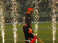 Phil Mustard of Manipal Tigers reacts during the Legends League Cricket T20 match between Manipal Tigers and India Capitals at the Bakshi St...