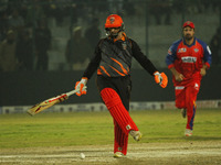 Phil Mustard of Manipal Tigers reacts after missing a shot during the Legends League Cricket T20 match between Manipal Tigers and India Capi...