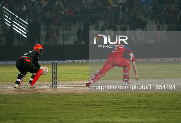 Ben Dunk of India Capitals plays a shot during the Legends League Cricket T20 match between Manipal Tigers and India Capitals at the Bakshi...