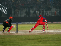 Ben Dunk of India Capitals plays a shot during the Legends League Cricket T20 match between Manipal Tigers and India Capitals at the Bakshi...