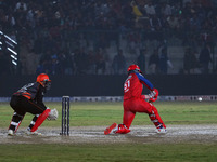 Ben Dunk of India Capitals plays a shot during the Legends League Cricket T20 match between Manipal Tigers and India Capitals at the Bakshi...