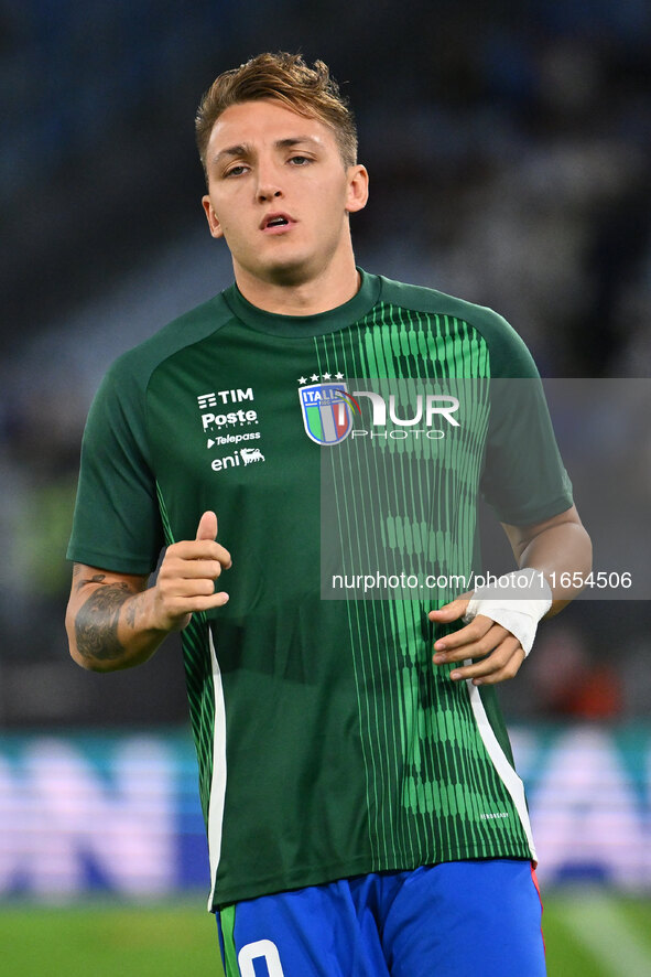 Mateo Retegui (ITA) participates in the UEFA National League Matchday 3 match between Italy and Belgium at the Olympic Stadium in Rome, Ital...