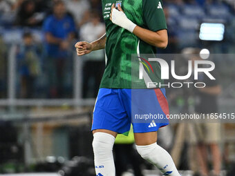 Mateo Retegui (ITA) participates in the UEFA National League Matchday 3 match between Italy and Belgium at the Olympic Stadium in Rome, Ital...