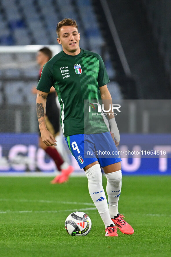 Mateo Retegui (ITA) participates in the UEFA National League Matchday 3 match between Italy and Belgium at the Olympic Stadium in Rome, Ital...