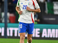 Andrea Cambiaso (ITA) celebrates after scoring the goal of 1-0 during the UEFA National League Matchday 3 match between Italy and Belgium at...