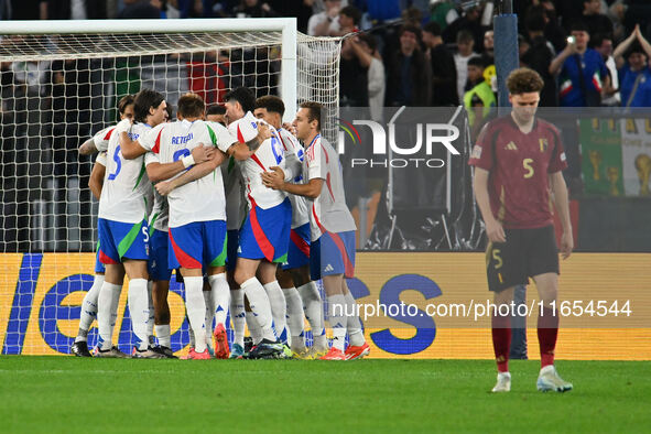 Andrea Cambiaso (ITA) celebrates after scoring the goal of 1-0 during the UEFA National League Matchday 3 match between Italy and Belgium at...