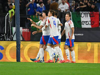 Andrea Cambiaso (ITA) celebrates after scoring the goal of 1-0 during the UEFA National League Matchday 3 match between Italy and Belgium at...