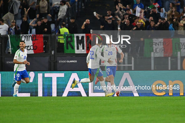 Andrea Cambiaso (ITA) celebrates after scoring the goal of 1-0 during the UEFA National League Matchday 3 match between Italy and Belgium at...