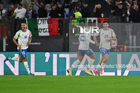 Andrea Cambiaso (ITA) celebrates after scoring the goal of 1-0 during the UEFA National League Matchday 3 match between Italy and Belgium at...