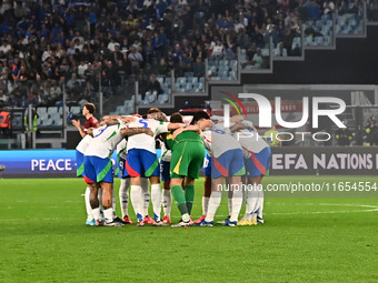 Italy plays against Belgium during the UEFA National League Matchday 3 at the Olympic Stadium in Rome, Italy, on October 10, 2024. (