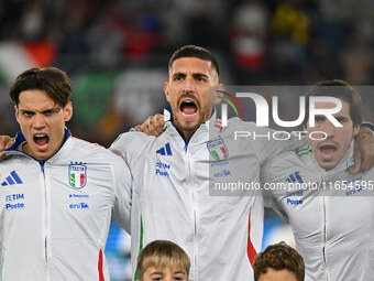 Samuele Ricci, Lorenzo Pellegrini, and Sandro Tonali participate in the UEFA Nations League Matchday 3 match between Italy and Belgium at th...