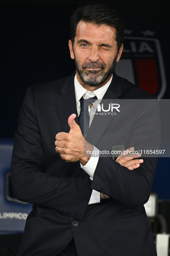 Gianluigi Buffon participates in the UEFA National League Matchday 3 match between Italy and Belgium at the Olympic Stadium in Rome, Italy,...