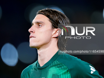 Riccardo Calafiori of Italy looks on during the UEFA Nations League 2024/25 League A Group A2 match between Italy and Belgium at Stadio Olim...