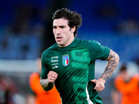 Sandro Tonali of Italy looks on during the UEFA Nations League 2024/25 League A Group A2 match between Italy and Belgium at Stadio Olimpico...