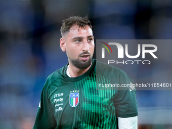 Gianluigi Donnarumma of Italy looks on during the UEFA Nations League 2024/25 League A Group A2 match between Italy and Belgium at Stadio Ol...