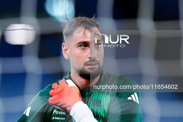 Gianluigi Donnarumma of Italy looks on during the UEFA Nations League 2024/25 League A Group A2 match between Italy and Belgium at Stadio Ol...