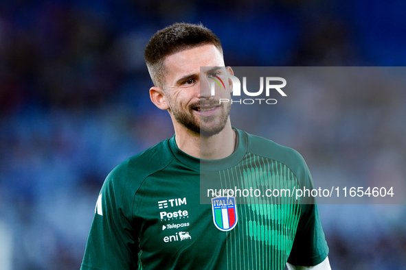 Guglielmo Vicario of Italy looks on during the UEFA Nations League 2024/25 League A Group A2 match between Italy and Belgium at Stadio Olimp...