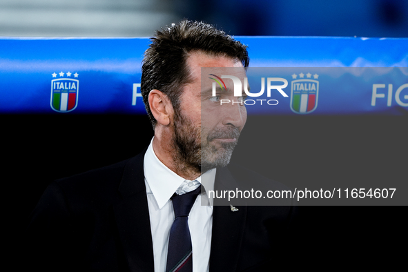 Gianluigi Buffon of Italy looks on during the UEFA Nations League 2024/25 League A Group A2 match between Italy and Belgium at Stadio Olimpi...