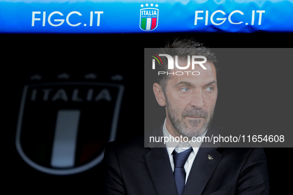 Gianluigi Buffon of Italy looks on during the UEFA Nations League 2024/25 League A Group A2 match between Italy and Belgium at Stadio Olimpi...