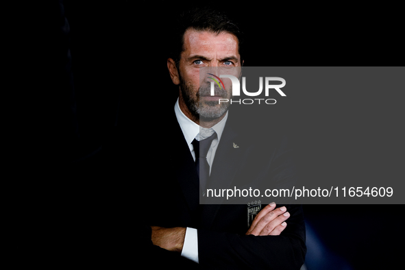 Gianluigi Buffon of Italy looks on during the UEFA Nations League 2024/25 League A Group A2 match between Italy and Belgium at Stadio Olimpi...