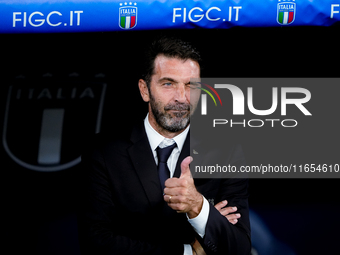 Gianluigi Buffon of Italy looks on during the UEFA Nations League 2024/25 League A Group A2 match between Italy and Belgium at Stadio Olimpi...