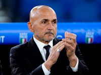 Luciano Spalletti head coach of Italy looks on during the UEFA Nations League 2024/25 League A Group A2 match between Italy and Belgium at S...