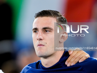 Lorenzo Lucca of Italy looks on during the UEFA Nations League 2024/25 League A Group A2 match between Italy and Belgium at Stadio Olimpico...