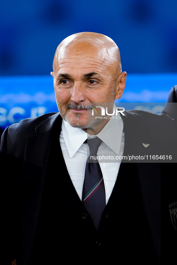 Luciano Spalletti head coach of Italy looks on during the UEFA Nations League 2024/25 League A Group A2 match between Italy and Belgium at S...