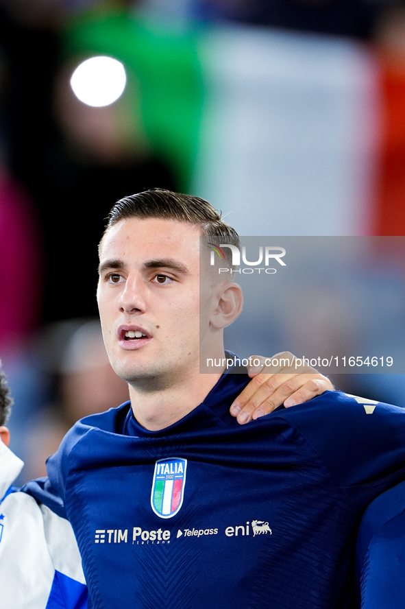 Lorenzo Lucca of Italy looks on during the UEFA Nations League 2024/25 League A Group A2 match between Italy and Belgium at Stadio Olimpico...