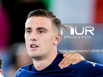 Lorenzo Lucca of Italy looks on during the UEFA Nations League 2024/25 League A Group A2 match between Italy and Belgium at Stadio Olimpico...