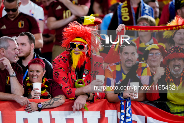 Supporters of Belgium during the UEFA Nations League 2024/25 League A Group A2 match between Italy and Belgium at Stadio Olimpico on October...