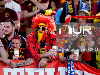 Supporters of Belgium during the UEFA Nations League 2024/25 League A Group A2 match between Italy and Belgium at Stadio Olimpico on October...