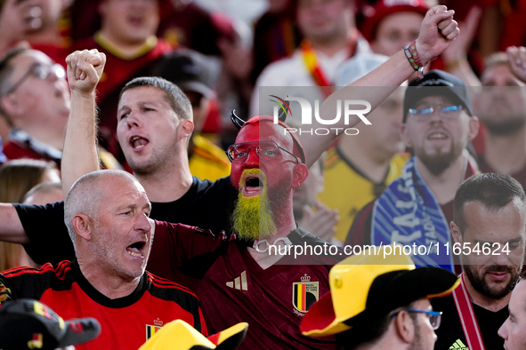 Supporters of Belgium during the UEFA Nations League 2024/25 League A Group A2 match between Italy and Belgium at Stadio Olimpico on October...