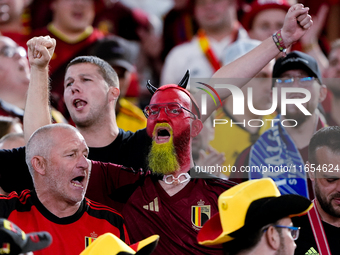 Supporters of Belgium during the UEFA Nations League 2024/25 League A Group A2 match between Italy and Belgium at Stadio Olimpico on October...