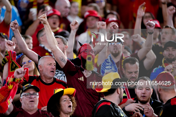 Supporters of Belgium during the UEFA Nations League 2024/25 League A Group A2 match between Italy and Belgium at Stadio Olimpico on October...