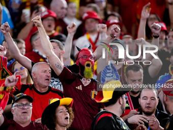 Supporters of Belgium during the UEFA Nations League 2024/25 League A Group A2 match between Italy and Belgium at Stadio Olimpico on October...