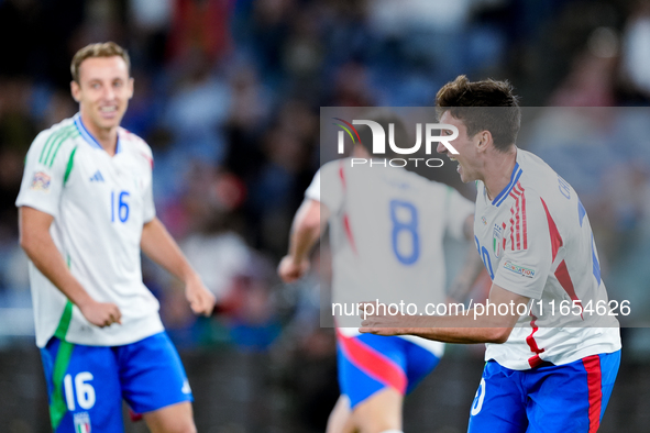 Andrea Cambiaso of Italy celebrates after scoring first goal during the UEFA Nations League 2024/25 League A Group A2 match between Italy an...